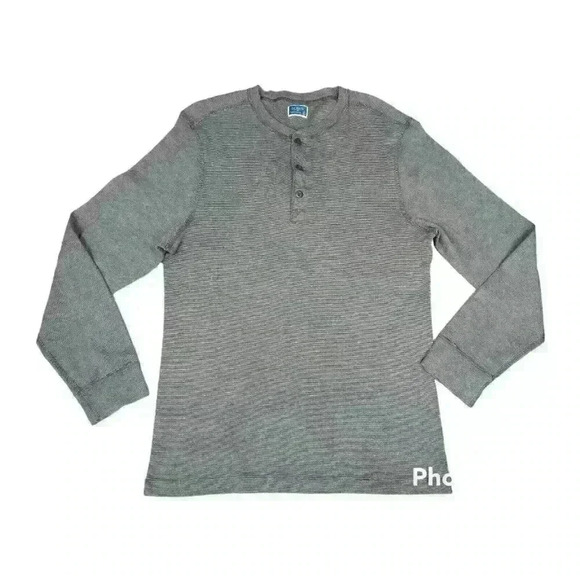 J. Crew Mens T-Shirt Size XL Green Henley Long Sleeve 1/4 Button Cotton Pullover - Picture 1 of 8